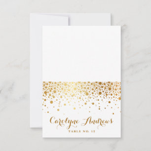 Faux Confettis en Feuille d'Or Cartes de Repas Élé