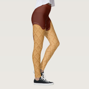 Faux Crème glacée cône goutte-à-goutte Leggings au