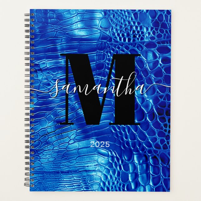 Faux cuir bleu royal Signature Monogramme 2025 (Devant)