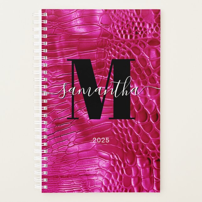 Faux Cuir Rose Chaud Monogramme Signature 2025 (Devant)