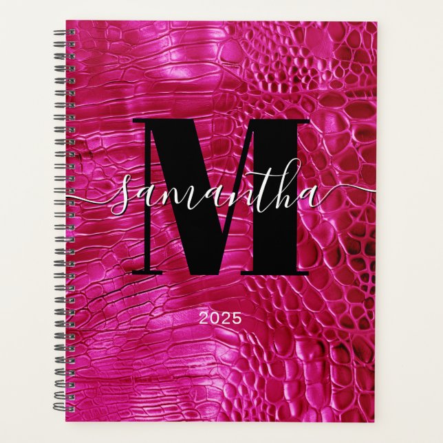 Faux cuir rose chaud Signature Monogramme 2025 (Devant)