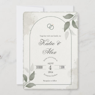 Faux Deckling Edge Rustic Simple Script Invitation