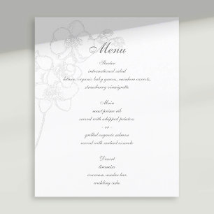 Faux Embossé Orchidée Menu Mariage traditionnel