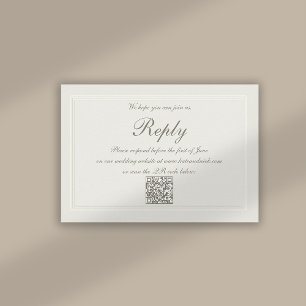 Faux Embossés Formal Elegant QR Mariage Réponse