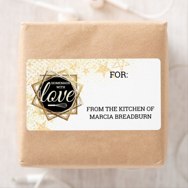Faux étoile d'or de la cuisine de cadeau étiquette (En situation)