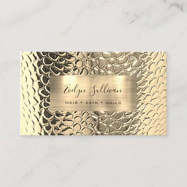 faux feuille d'or carte de visite (Devant)