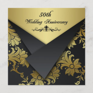 FAUX Flaps Floral Invitation 50e Anniversaire