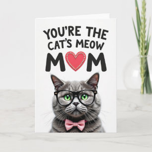 Faux Foil Cats Meow Carte pour Maman