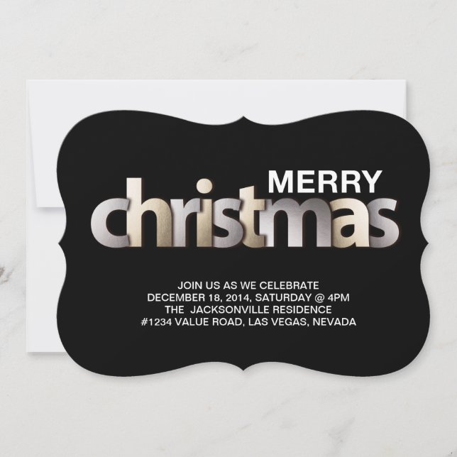 faux foil fête de Noël invitation (Devant)