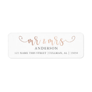 Faux Foil M. et Mme. ÉTIQUETTE DE ADRESSE