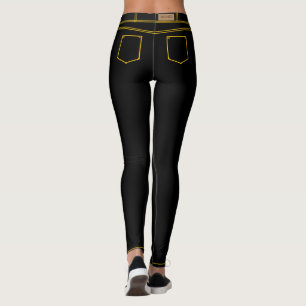 Faux Fun Fun élégant Jeans noir femmes Legging