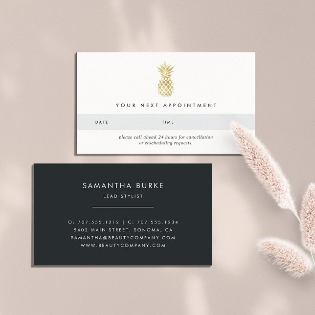 Faux Gold Ananas Cartes de rendez-vous (Créateur téléchargé)