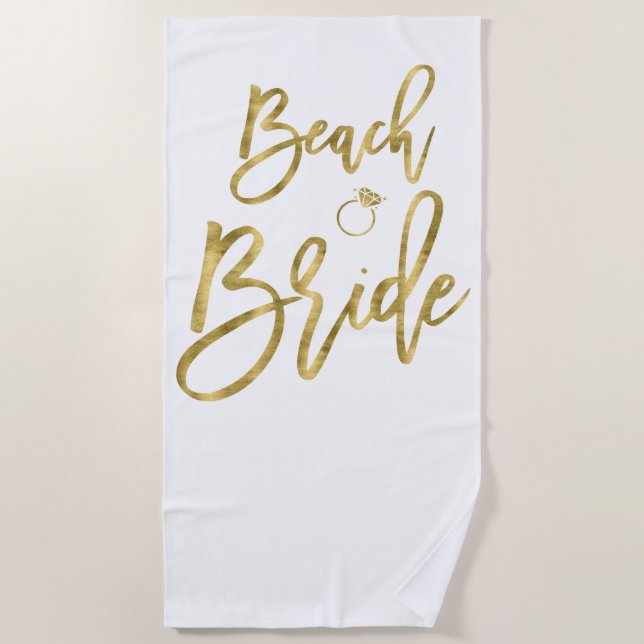 Faux Gold Beach Bride Avec Serviette Ring Beach (Devant)