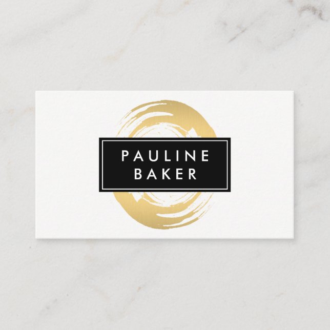 Faux Gold brossé avec Étiquette noir blanc (Devant)