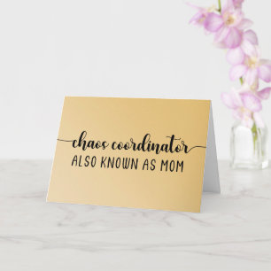 Faux Gold Chaos Coordonnateur Carte de fête des mè