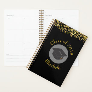 Faux Gold Confetti & Graduation Cap Classe de 20xx