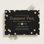Faux Gold Confetti Invitation de la partie d'engag<br><div class="desc">Cette élégante invitation de fiançailles est parfaite pour annoncer vos prochains noces en style. L'invitation présente un arrière - plan noir élégant avec un design de points confetti en faux or qui ajoute une touche de glamour et de sophistication. Le design est simple mais élégant et donnera à vos invités...</div>