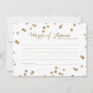 Faux Gold Confetti Mots modernes de cartes de cons
