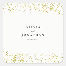 Faux Gold Confetti | Stickers Mariage moderne
