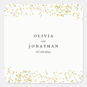 Faux Gold Confetti   Stickers Mariage moderne