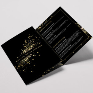 Faux Gold Confetti sur Black Brochure