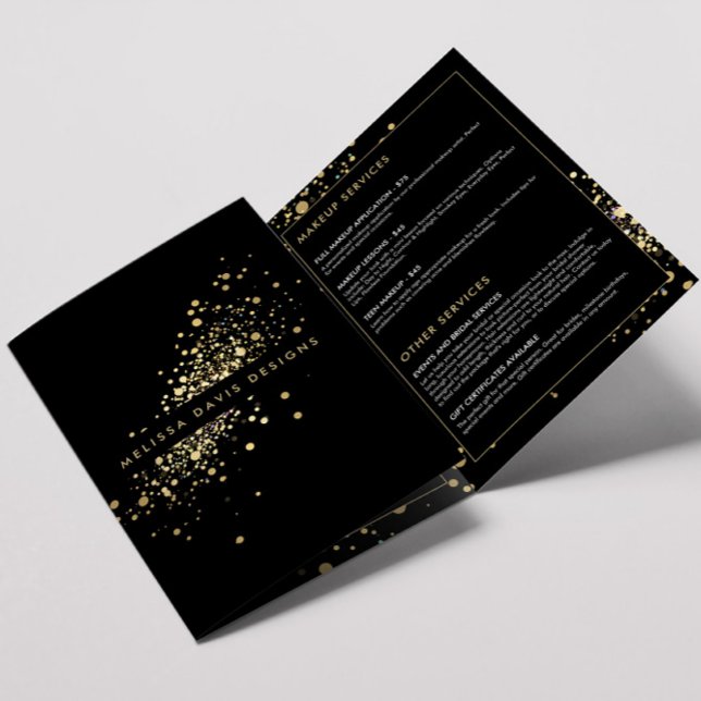 Faux Gold Confetti sur Black Brochure (Créateur téléchargé)