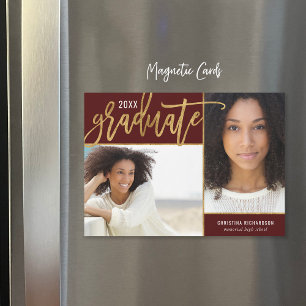 Faux Gold Foil 2 Faire-part de graduation photo