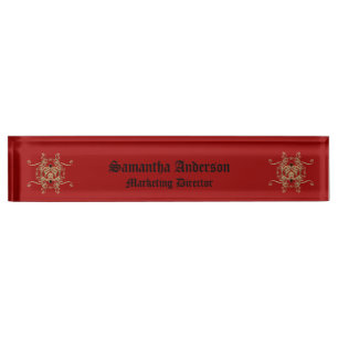 Faux Gold Foil Bijoux élégante Goth Desk Plaque
