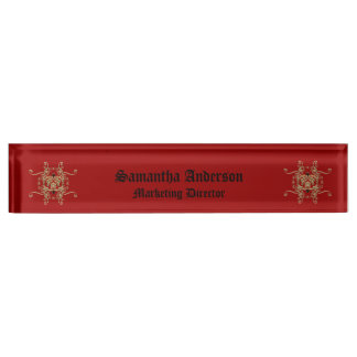 Faux Gold Foil Bijoux élégante Goth Desk Plaque
