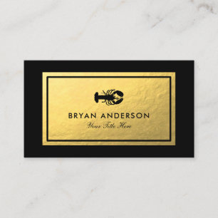 Faux Gold Foil - Carte de visite du logo du homard