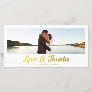 Faux Gold Foil | Carte photo mariage Merci