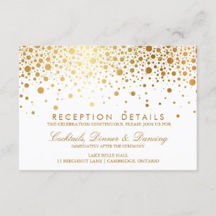 Faux Gold Foil Confetti Carte de réception de mari