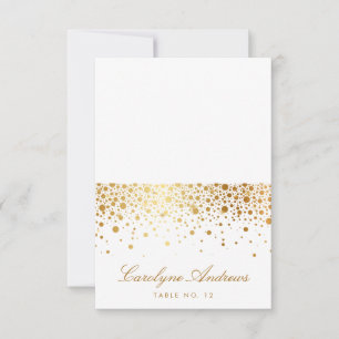 Faux Gold Foil Confetti Dots Élégante Carte Place