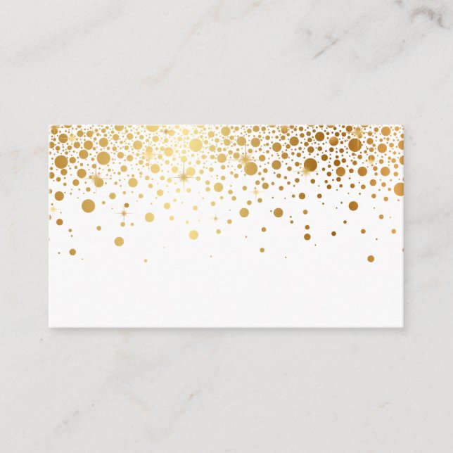 Faux Gold Foil Confetti Dots Élégantes Cartes de P (Devant)