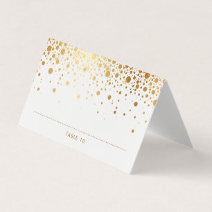 Faux Gold Foil Confetti Dots Mariage Cartes de Pla
