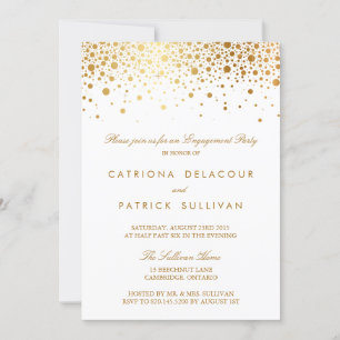 Faux Gold Foil Élégante invitation de la partie d'