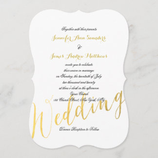 Faux Gold Foil | Invitations de mariage