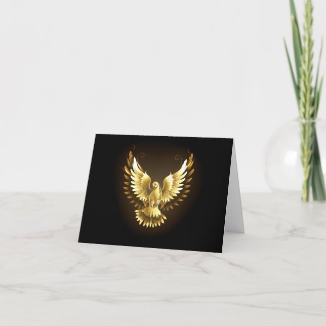 Faux Gold Foil Peace Dove en noir (Devant)