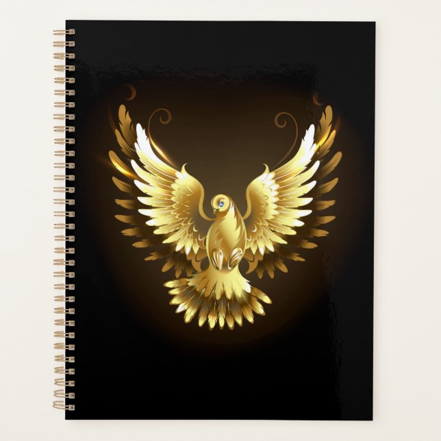Faux Gold Foil Peace Dove en noir (Devant)