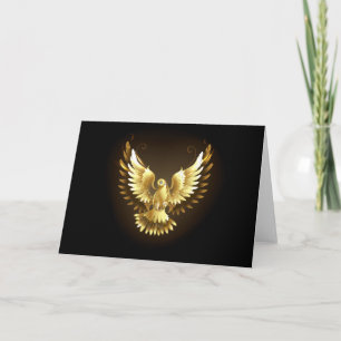 Faux Gold Foil Peace Dove en noir