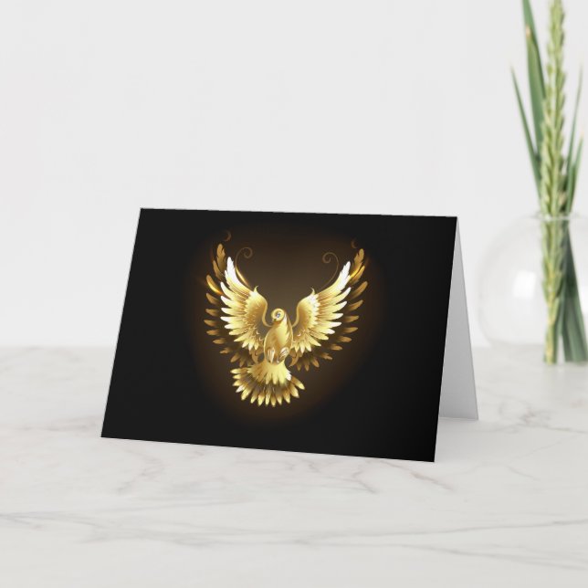 Faux Gold Foil Peace Dove en noir (Devant)