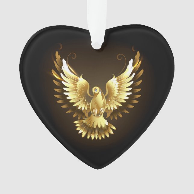 Faux Gold Foil Peace Dove en noir (devant)