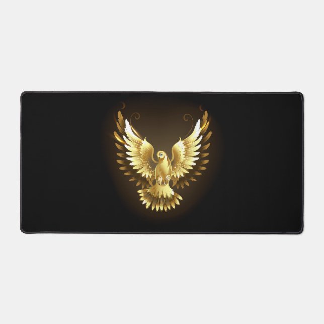 Faux Gold Foil Peace Dove en noir (Recto)
