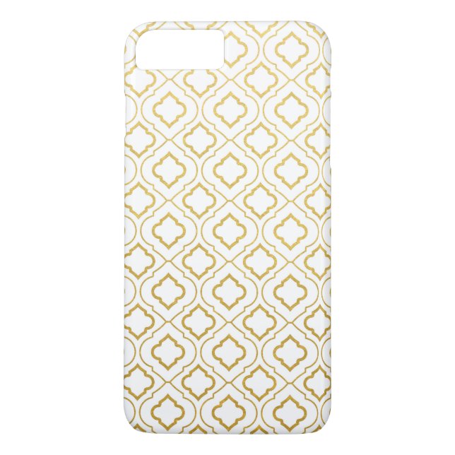 Faux Gold Foil Quatrefoil iPhone 7 Plus Coque (Dos)