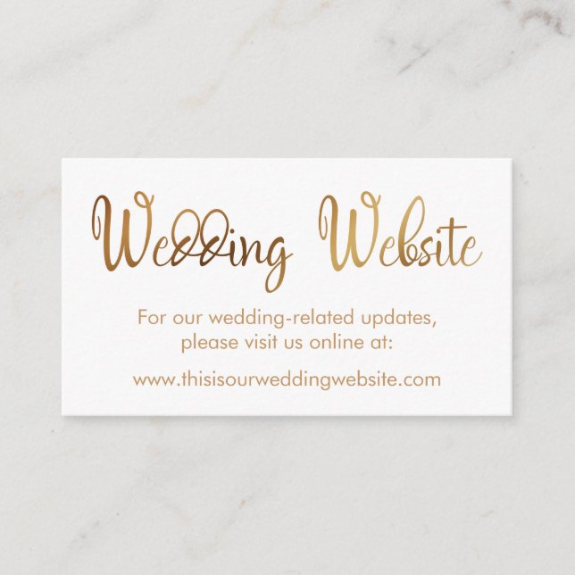 Faux Gold Foil, Site Mariage Insérer une carte (Devant)