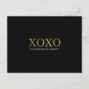Faux Gold Foil sur Carte de remerciements plat XOX