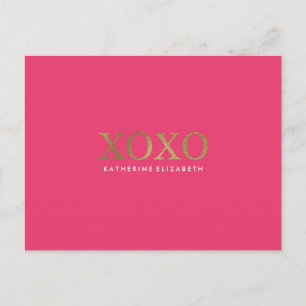 Faux Gold Foil sur Carte de remerciements XOXO ros