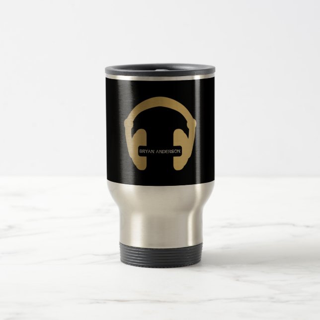 Faux Gold Headphone DJ Mug (Centre)