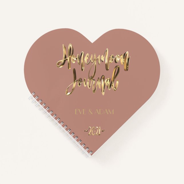 Faux Gold Lettering Elegant Honeymoon Journal 2021 (Devant)