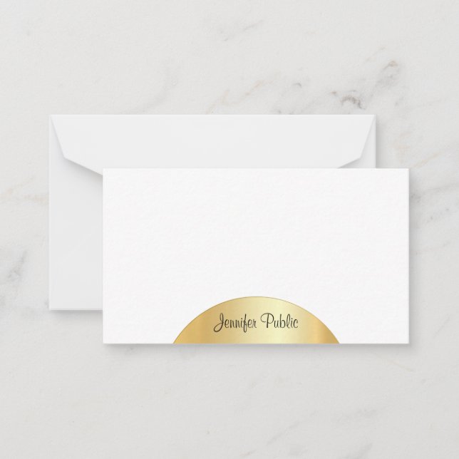 Faux Gold manuscrit Monogramme Modèle Élégant (Devant)